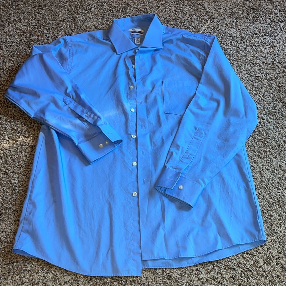 Van Heusen Men Dress Shirt 👔 Flex Collar Regular Fit 16 (32/33) Wrinkle Free